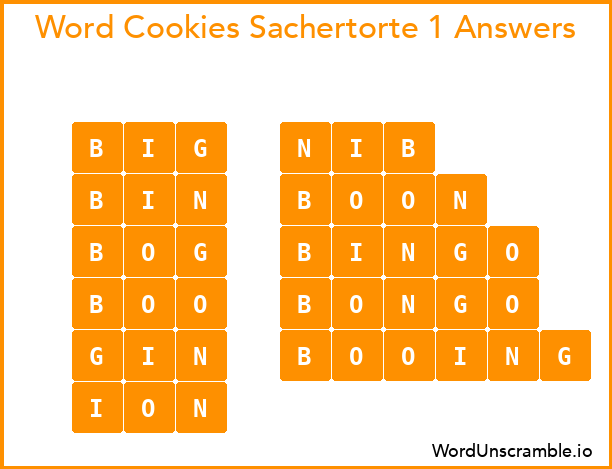 Word Cookies Sachertorte 1 Answers