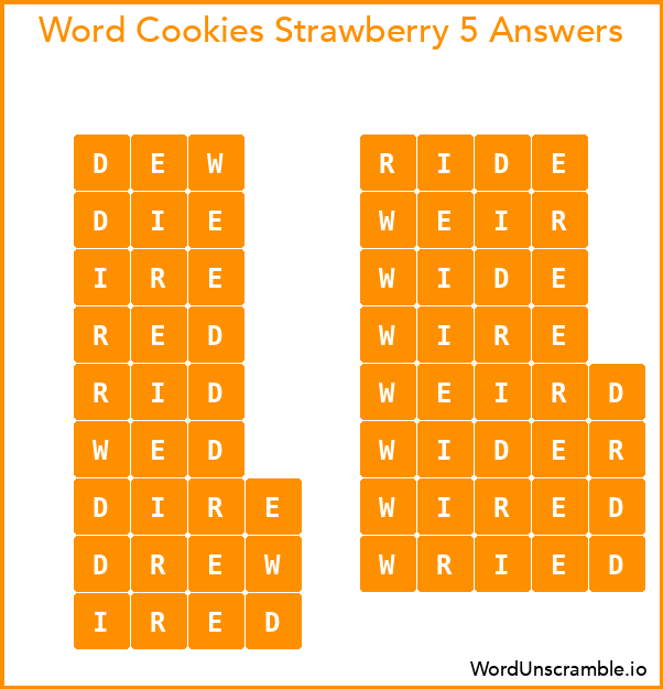 Word Cookies Strawberry 5 Answers