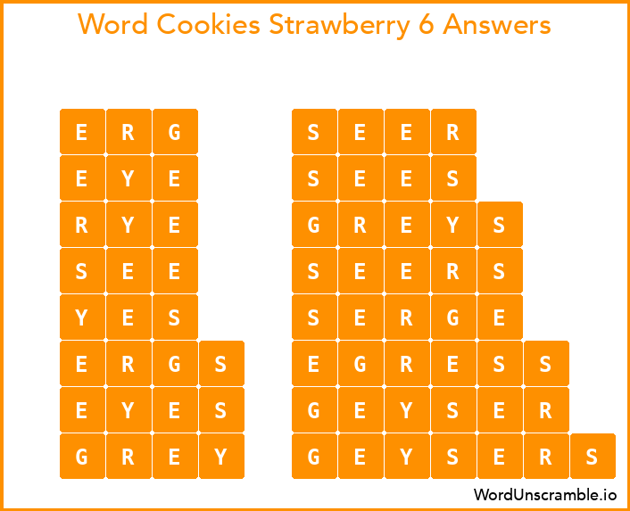 Word Cookies Strawberry 6 Answers