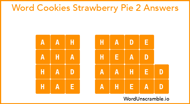 Word Cookies Strawberry Pie 2 Answers