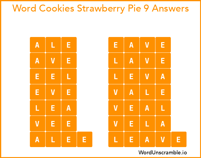 Word Cookies Strawberry Pie 9 Answers