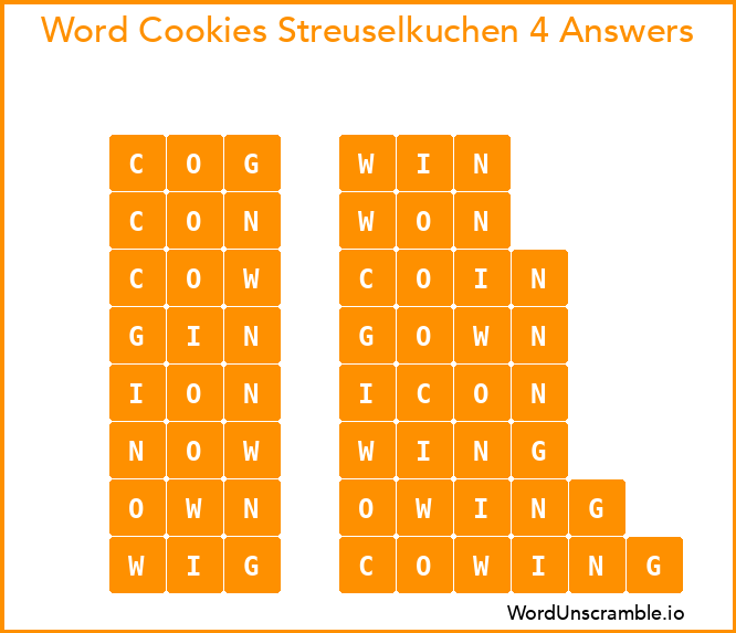 Word Cookies Streuselkuchen 4 Answers