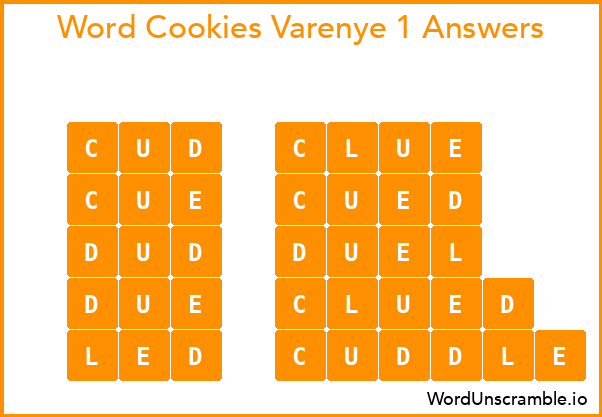 Word Cookies Varenye 1 Answers