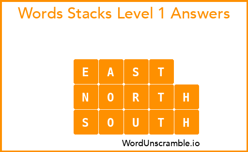 Word Stacks Level 1 Answers