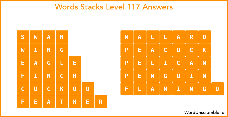 Word Stacks Level 117 Answers