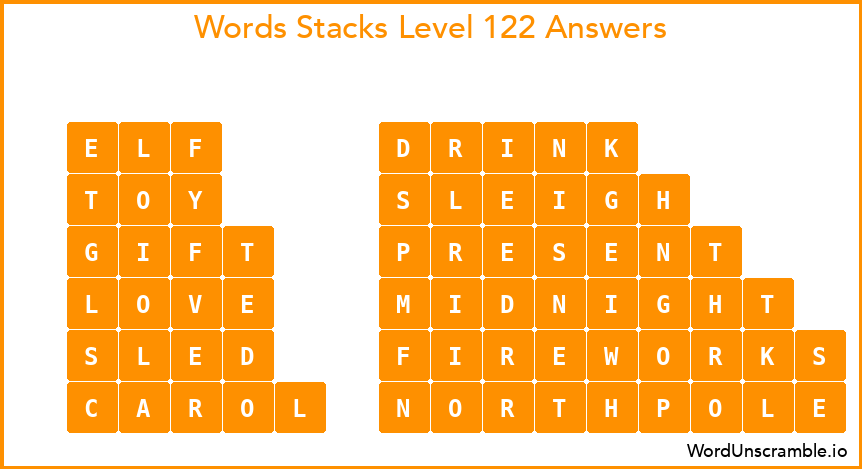 Word Stacks Level 122 Answers
