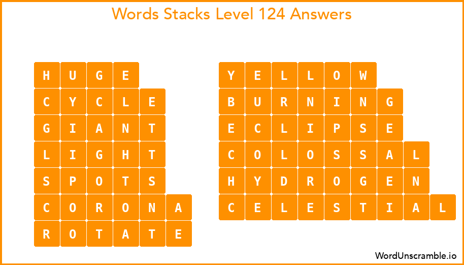 Word Stacks Level 124 Answers