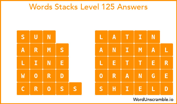 Word Stacks Level 125 Answers