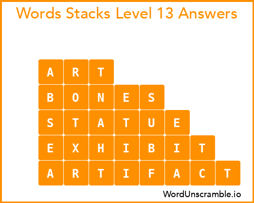 Word Stacks Level 13 Answers