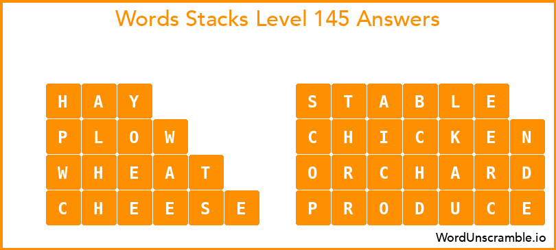 Word Stacks Level 145 Answers