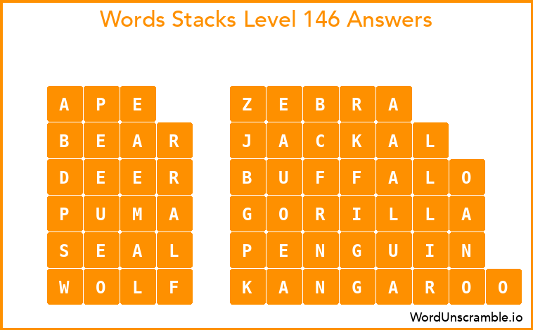 Word Stacks Level 146 Answers