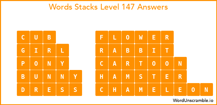 Word Stacks Level 147 Answers