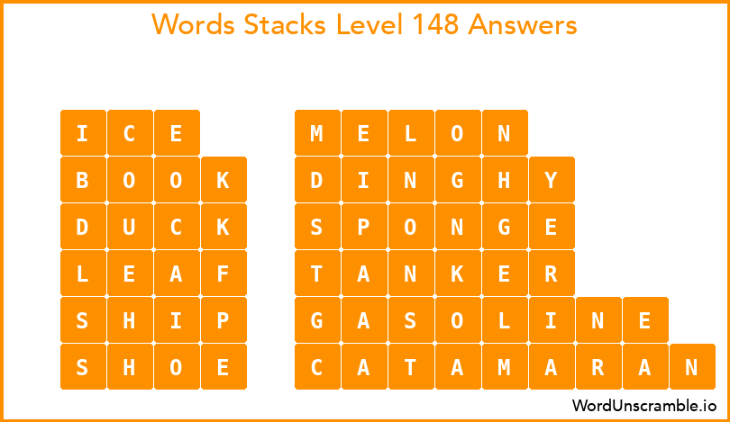 Word Stacks Level 148 Answers