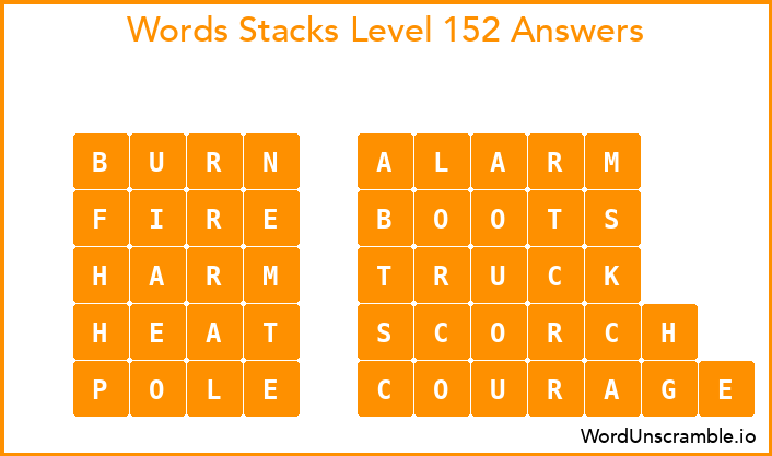 Word Stacks Level 152 Answers