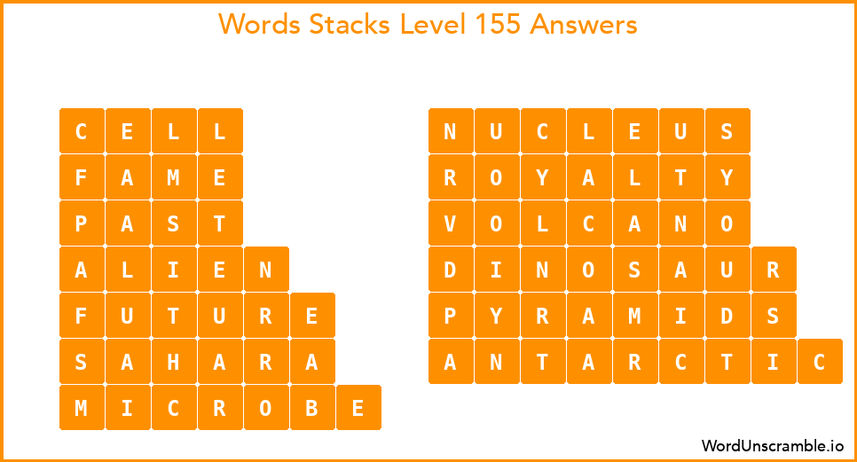 Word Stacks Level 155 Answers