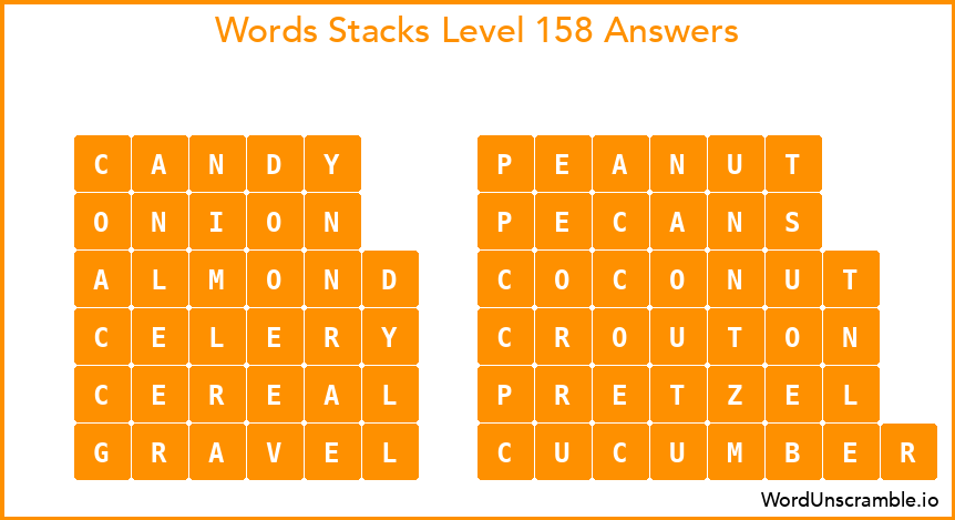 Word Stacks Level 158 Answers