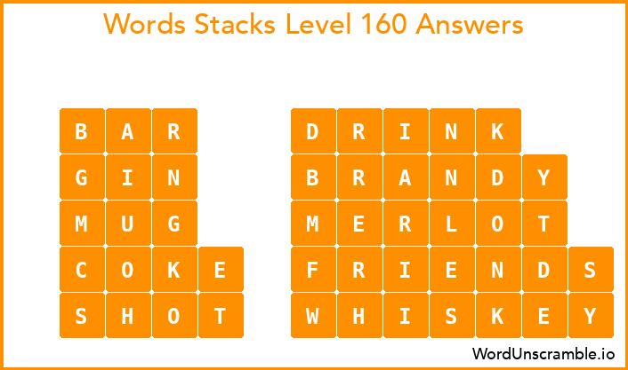 Word Stacks Level 160 Answers