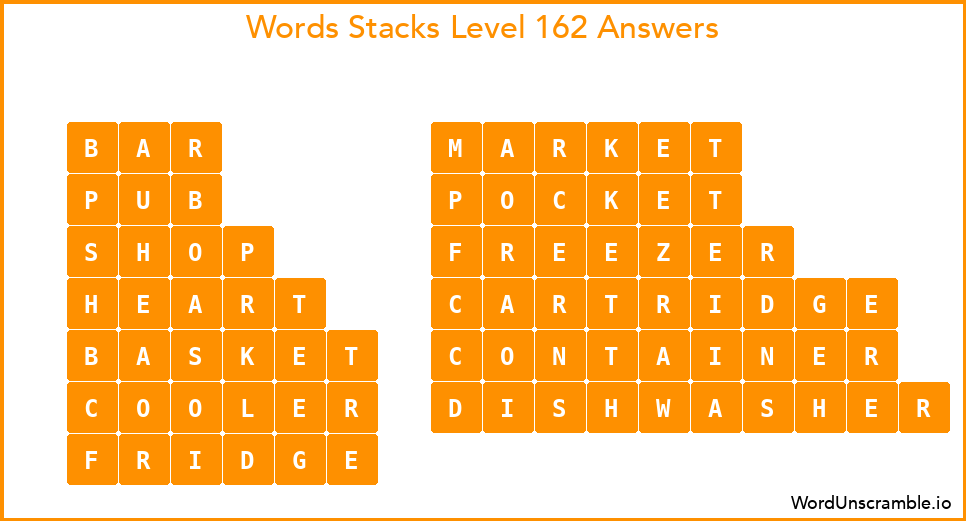 Word Stacks Level 162 Answers
