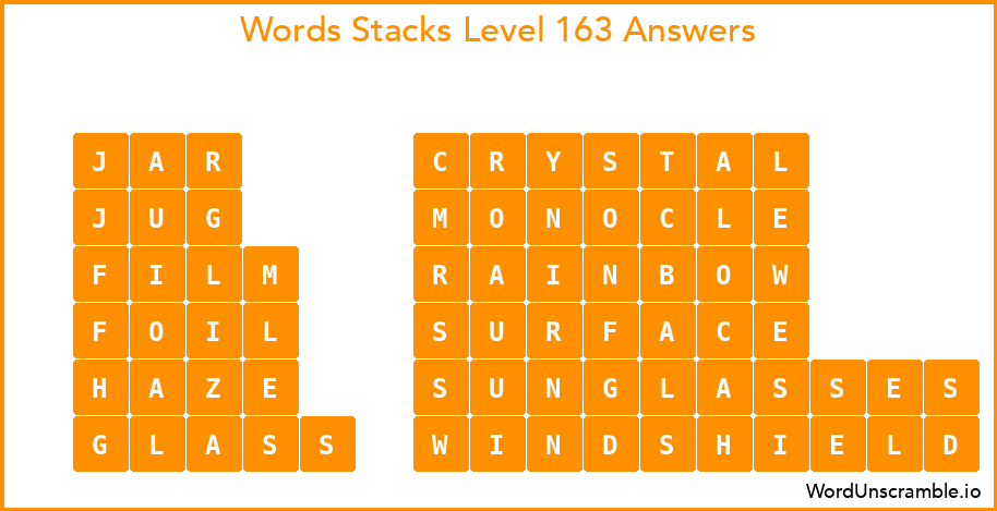 Word Stacks Level 163 Answers