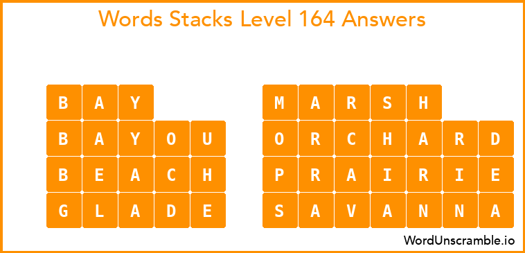 Word Stacks Level 164 Answers