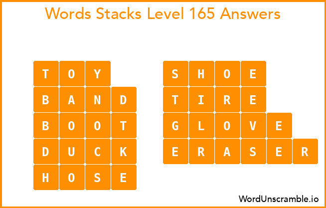 Word Stacks Level 165 Answers