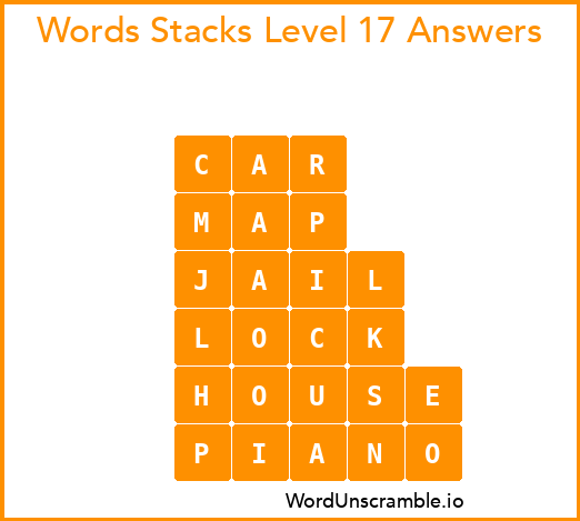 Word Stacks Level 17 Answers