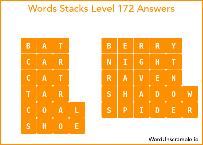 Word Stacks Level 172 Answers
