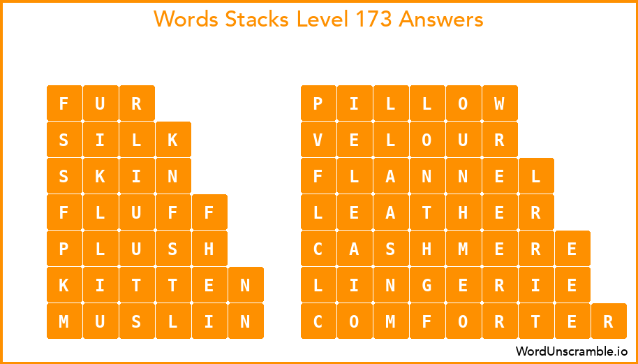 Word Stacks Level 173 Answers
