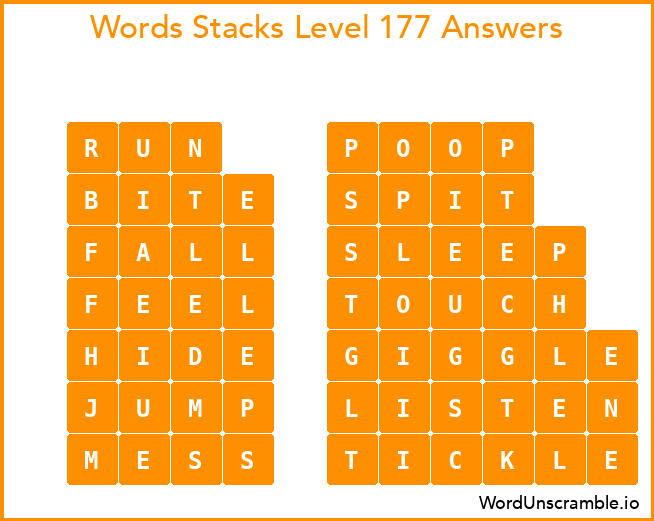 Word Stacks Level 177 Answers