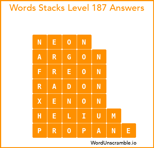 Word Stacks Level 187 Answers