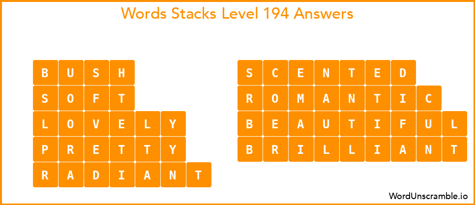 Word Stacks Level 194 Answers