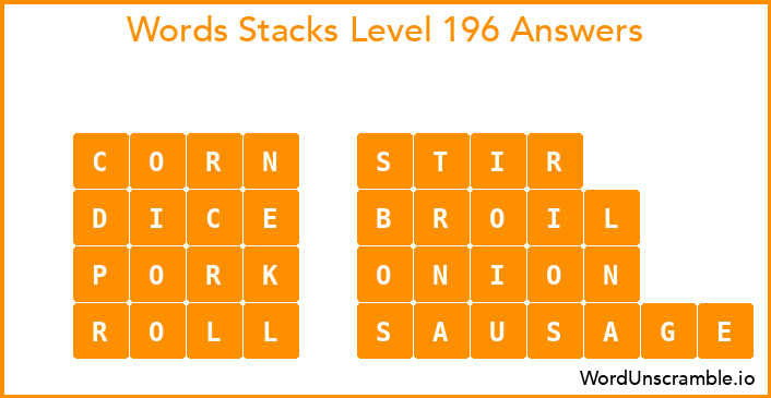 Word Stacks Level 196 Answers