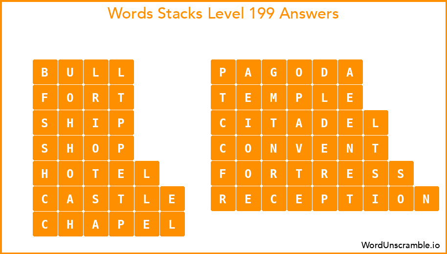 Word Stacks Level 199 Answers