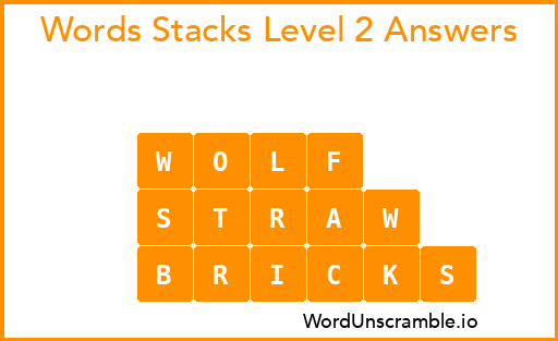 Word Stacks Level 2 Answers