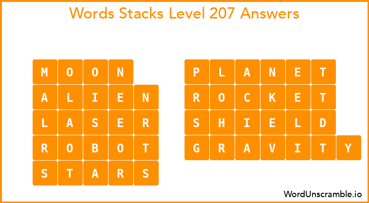 Word Stacks Level 207 Answers