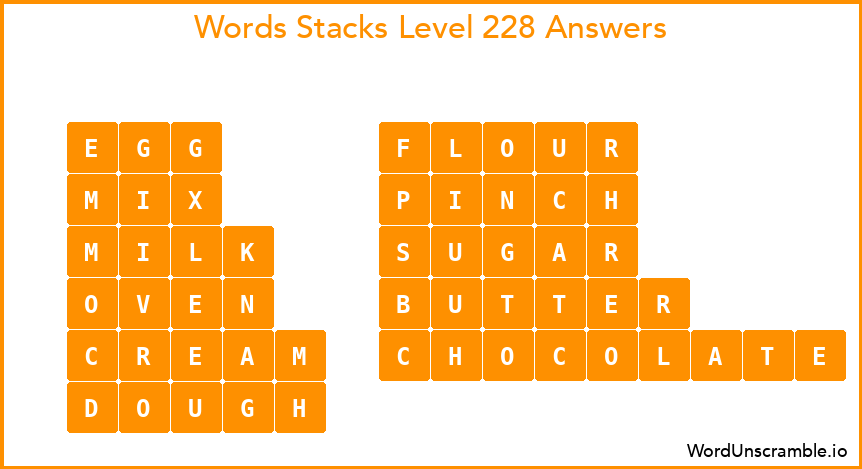 Word Stacks Level 228 Answers