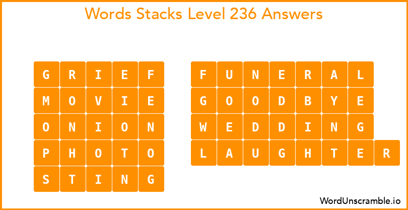 Word Stacks Level 236 Answers