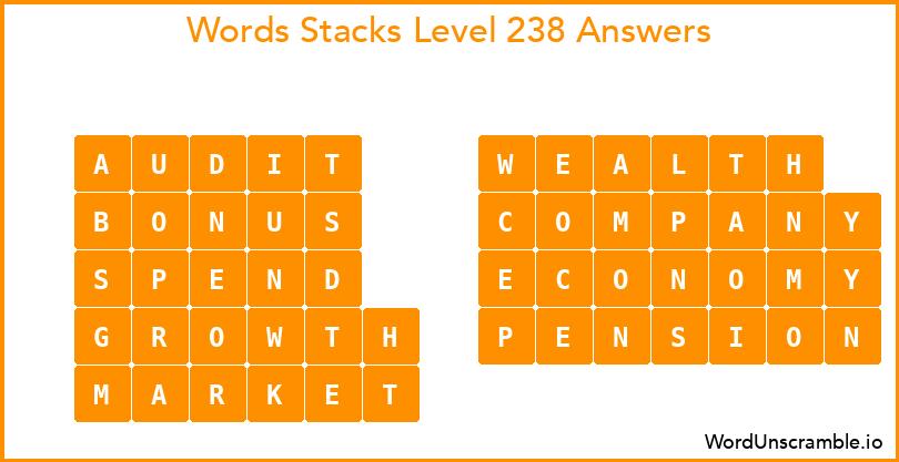 Word Stacks Level 238 Answers