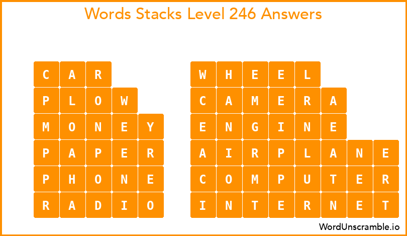 Word Stacks Level 246 Answers