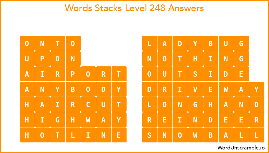 Word Stacks Level 248 Answers