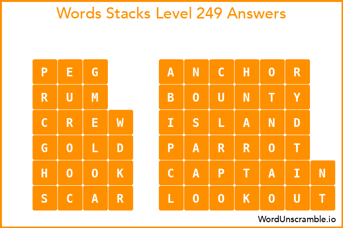 Word Stacks Level 249 Answers