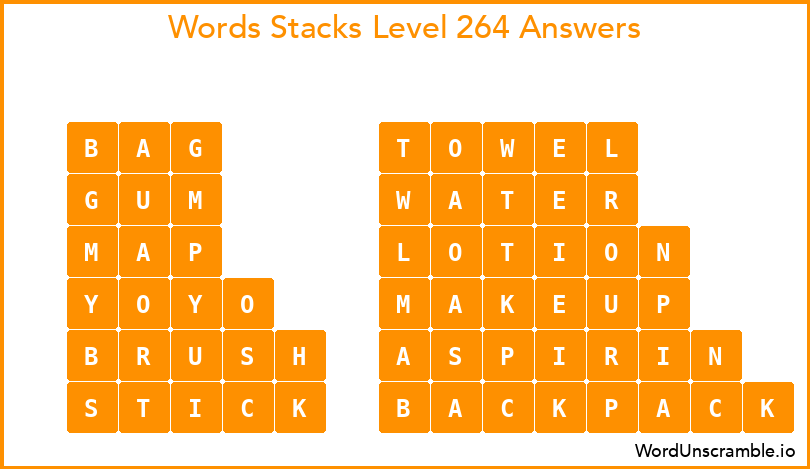 Word Stacks Level 264 Answers