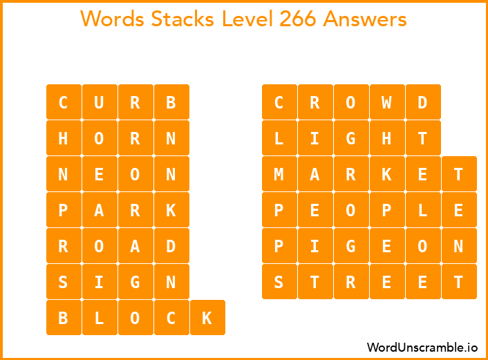 Word Stacks Level 266 Answers