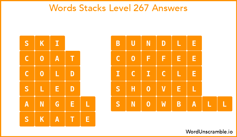 Word Stacks Level 267 Answers