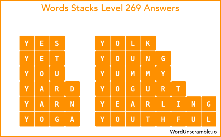 Word Stacks Level 269 Answers