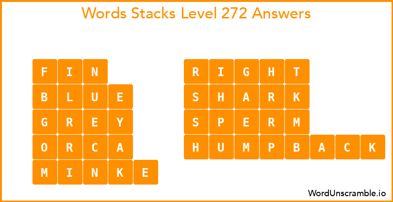 Word Stacks Level 272 Answers