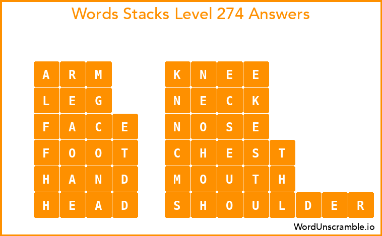 Word Stacks Level 274 Answers
