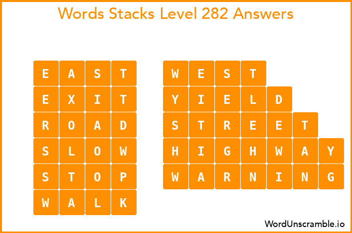 Word Stacks Level 282 Answers