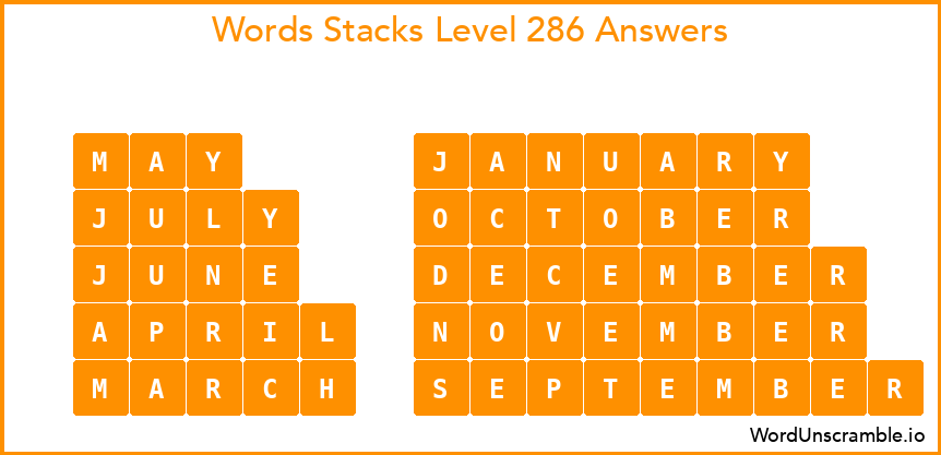 Word Stacks Level 286 Answers