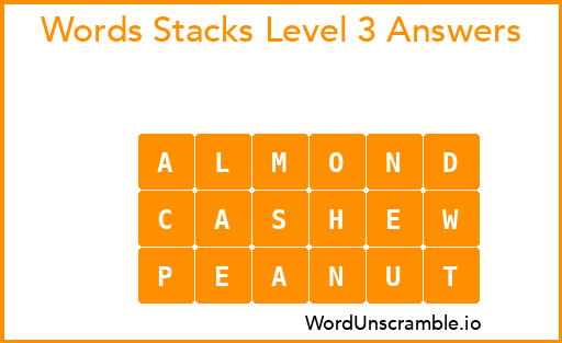 Word Stacks Level 3 Answers